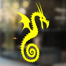 Draak met Spiraalgewikkelde Staart Universele Vinyl Decal Sticker_4