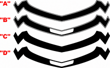 1968 Style Nose Fascia Accent Stripe Kit Voorspatbord Vinylsticker voor Chevrolet Camaro 2010-2013_2