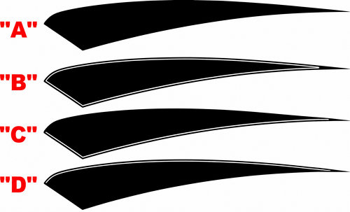 Upper Quarter Tapered Accent Stripe Pair Achterspatbord Vinylsticker voor Chevrolet Camaro 2010-2015