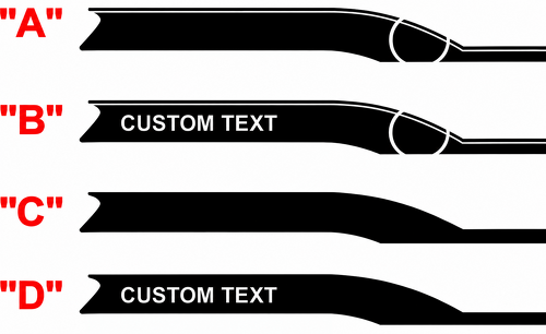 CUSTOM TEXT Modern Sport Side Stripe Pair Zijkant Vinylsticker voor Chevrolet Camaro 2016-2024