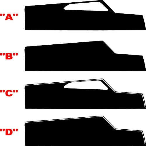 T Shape Vent Cutout Panel Pair Motorkap Vinylsticker voor Chevrolet Camaro 2016-2024