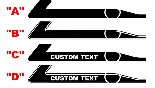 Yenko Style Stripe Options Custom Text — Vinylsticker (zijkant) voor Chevrolet Camaro 2016-2024