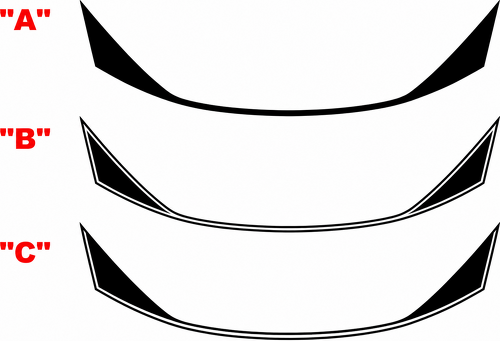 Curved Accent Stripe Options — Vinylsticker (achterspoiler) voor Chevrolet Camaro SS 2016-2024