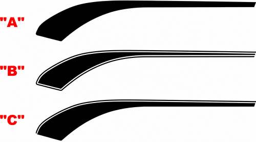 Hockey Accent Stripe Pair Voorspatbord Vinylsticker voor Chevrolet Camaro 2016-2024