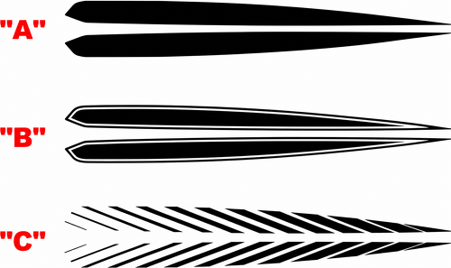 Upper Quarter Panel Spear Pair Achterspatbord Vinylsticker voor Chevrolet Camaro 2016-2024