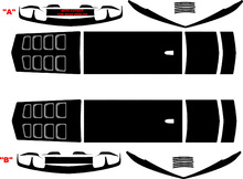 Chevrolet Camaro Hot Wheels Style Rally Stripe Kit vanaf 2010 en later, met Black-outs op het dashboard voor en achter
 2