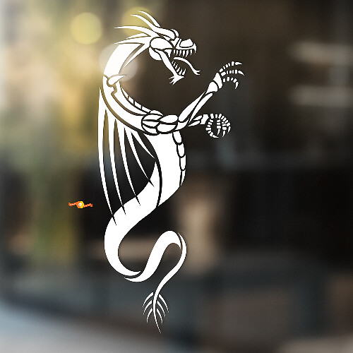 Draak met scherpe vleugels universele vinyl sticker_1