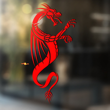 Draak met scherpe vleugels universele vinyl sticker_2