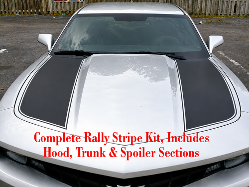 Outer Edge Rally Stripe Kit with Spoiler Sections Motorkap Kofferbak Vinylsticker voor Chevrolet Camaro 2010