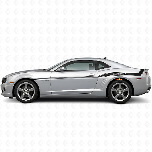 Aangepast gebogen omtrek zijstrepen vinyl decal kit voor Chevrolet Camaro 2010-15