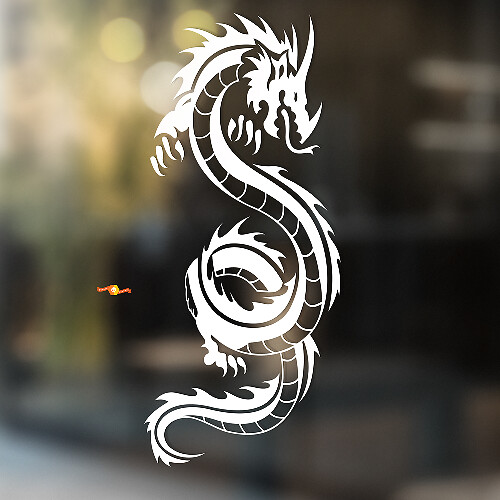 Gevormde Aziatische Draak Universele Vinyl Decal Sticker