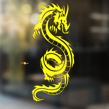 Gevormde Aziatische Draak Universele Vinyl Decal Sticker_4