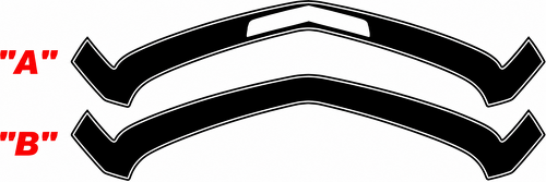 1967 SS Style Angular Nose Stripe Options — Vinylsticker (voorbumper) voor Chevrolet Camaro 2010-2013