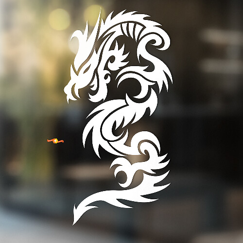 Draak met Tribaal Patroon Universele Vinyl Decal Sticker