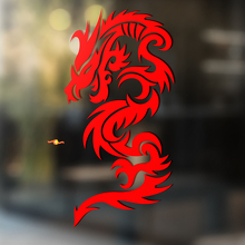 Draak met Tribaal Patroon Universele Vinyl Decal Sticker_2