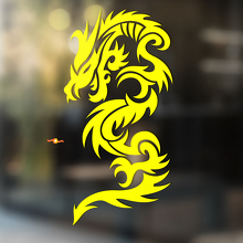 Draak met Tribaal Patroon Universele Vinyl Decal Sticker_4