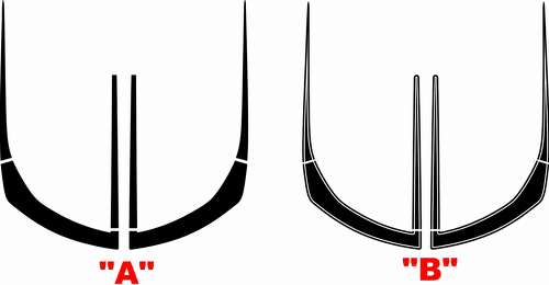 ZL1 Style Front Fascia Outline Accent Options — Vinylsticker (motorkap, voorbumper) voor Chevrolet Camaro 2016-2024