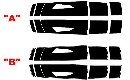2016 en later Chevrolet Camaro SS fabrieksstijl Twin Rally motorkap-, kofferbak- en spoilerstrepen vinylstickers
