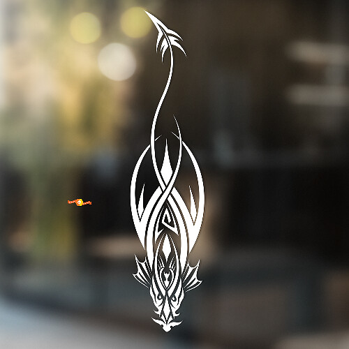 Langstaart Draak Tribal Stijl Universele Vinyl Decal Sticker_1