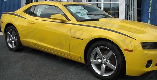 2010 - 2015 Chevrolet Camaro Bovenste spatbord Accentstrepen Vinylstickers
