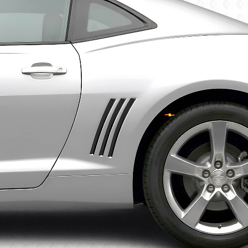 Zwarte Achterste Quarter Panel Strepen Vinyl Decals Set voor Chevrolet Camaro 2010-2015