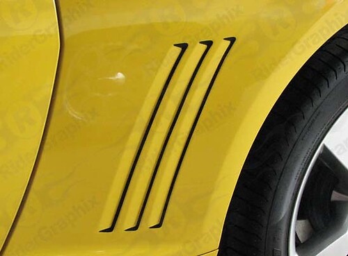 2010 - 2015 Chevrolet Camaro achterkwart paneel zijventilatie Accent verduisterende stickers stickers stijl II
