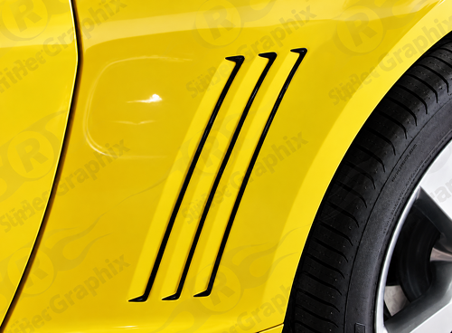 Style II Triple Vent Accent Pair — Vinylsticker (achterspatbord) voor Chevrolet Camaro 2010-2015