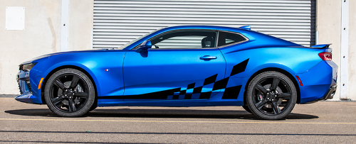 Checker Flag Side Accent Stripe Kit — Vinylsticker (zijkant, dorpel) voor Chevrolet Camaro 2016-2024
