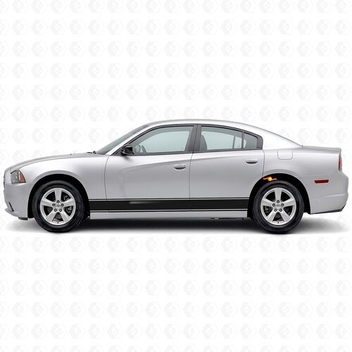 Paar 2011 - 2014 Charger Rocker Panel Stripe Kits Vinyl Decals Stickers_1