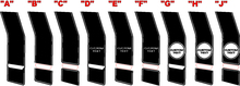 2011 - 2014 Charger Extended Super Bee Tail Achter Q.P.Stripe Kits 2