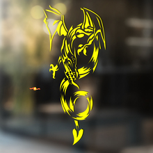 Vliegende Gebogen Draak Universele Vinyl Decal Sticker_4