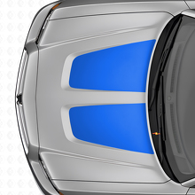 Dubbele brede motorkapstrepen vinyl decalset voor Dodge Charger_2