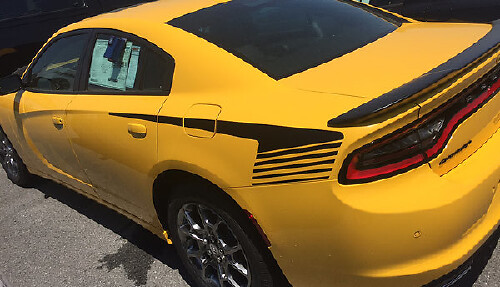 Hockeystijl zijpaneelstreepenset 2 voor Dodge Charger