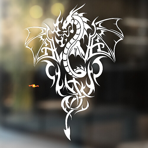 Vuurspuwende Stam Draak Universele Vinyl Decal Sticker