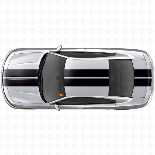 Dubbellaagse Strepen Motorkap Dak Kofferbak Vinyl Decal Sticker voor Dodge Charger