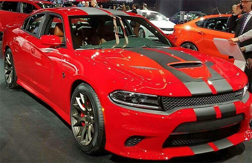 SRT Hellcat Style Rally Stripe Sticker Sticker Decal Kit voor 2015 & Up Dodge Charger
