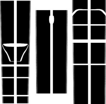 SRT Hellcat Style Rally Stripe Sticker Sticker Decal Kit voor 2015 & Up Dodge Charger
 3