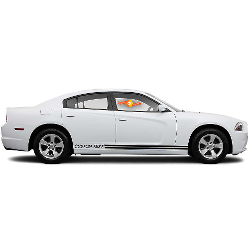 Aangepaste tekst met dubbel gestreepte zijvinylsticker voor Dodge Charger 2011-2014
