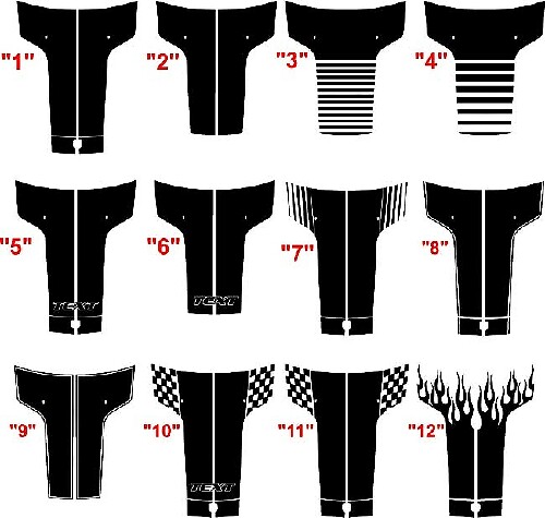 T-stijl motorkap vinyl decal kit voor Dodge Charger 2006-2010