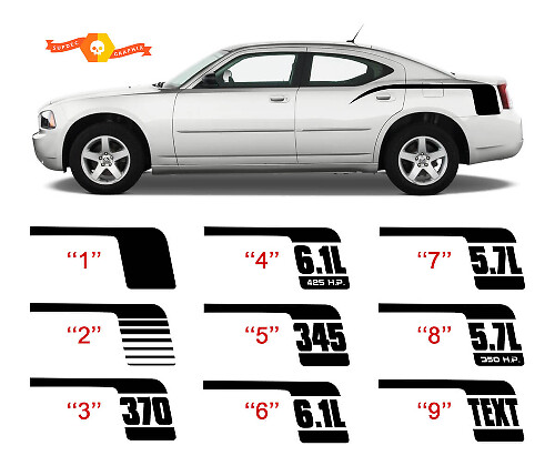 Hockey Stick Stijl Quarter Panel Vinyl Decal Kit voor Dodge Charger 2006-10