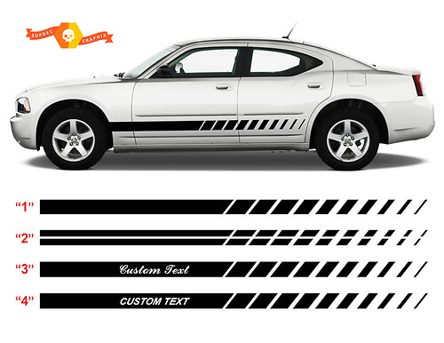 Custom Stroboscoopstijl Strepen Zijkant Vinyl Decal Sticker voor Dodge Charger 2006-2010