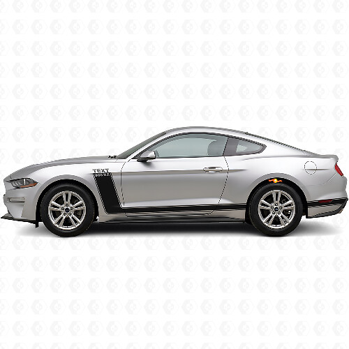 Aangepaste tekst & 300 pk zijstrepen vinyl decalset voor Musclecar Musclecarmodel 2010-20