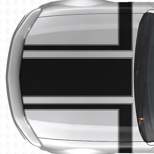 Geïllustreerde motorkap- en zijstrepen vinylstickerset voor Musclecar Musclecarmodel 2005-2009_1