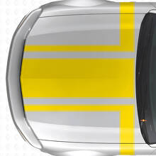 Geïllustreerde motorkap- en zijstrepen vinylstickerset voor Musclecar Musclecarmodel 2005-2009_5