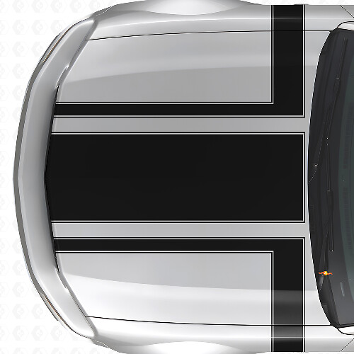 Gedecoreerde Outline Motorkap & Zijkant Strepen Vinyl Decal Kit voor Musclecar Musclecarmodel 2005-09