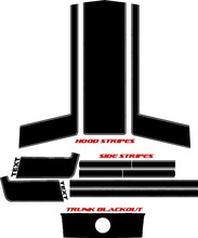 2005-2020 Up Ford Mustang BOSS Hood & Stripe Kit met Trunk Blackout inbegrepen 3