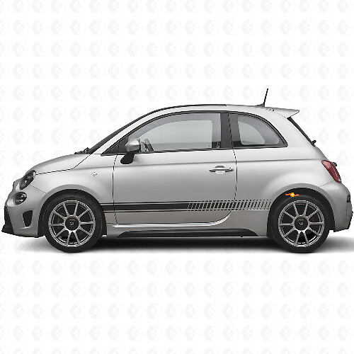 Ruitvormige Racezijstrips Vinyl Decal Kit voor Fiat 500 Abarth 2007+