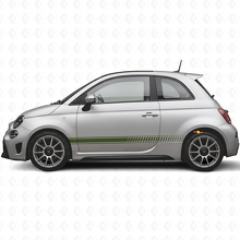 Ruitvormige Racezijstrips Vinyl Decal Kit voor Fiat 500 Abarth 2007+_3