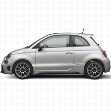 Ruitvormige Racezijstrips Vinyl Decal Kit voor Fiat 500 Abarth 2007+_5