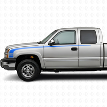 Retro Stijl Omlijnde Zijstrepen Vinyl Decal Kit voor Chevrolet Silverado 2003-06_2